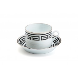 Tazza te' con piatto Richard Ginori impero labirinto nero