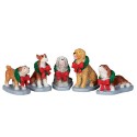 Lemax Christmas pooch set of 5 Lemax Christmas pooch set of 5
