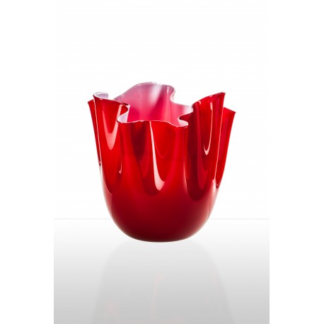 Fazzoletto Venini in vetro opalino rosso