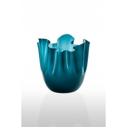 Fazzoletto Venini in vetro opalino orizzonte acquamare