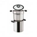 Set pastaiola Sambonet 12O'clock grey con pinza spaghetti