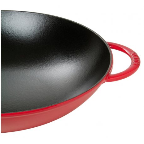 Wok Staub in ghisa smaltata con coperchio cm 37
