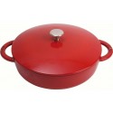 Tegame Staub in ghisa smaltata rosso con coperchio cm 28 