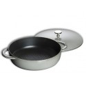 Tegame Staub in ghisa smaltata grigio con coperchio cm 28 