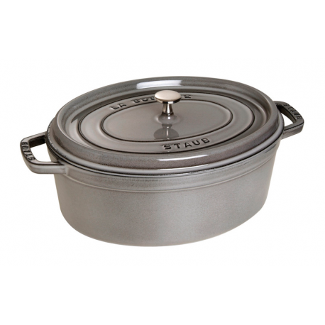 Casseruola ovale Staub in ghisa smaltata grigia cm 29