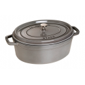 Casseruola ovale Staub in ghisa smaltata grigia cm 29