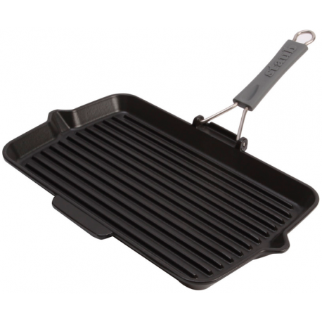 Bistecchiera Staub in ghisa smaltata grigia cm 34