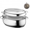 Rostiera ovale WMF con coperchio in metalllo