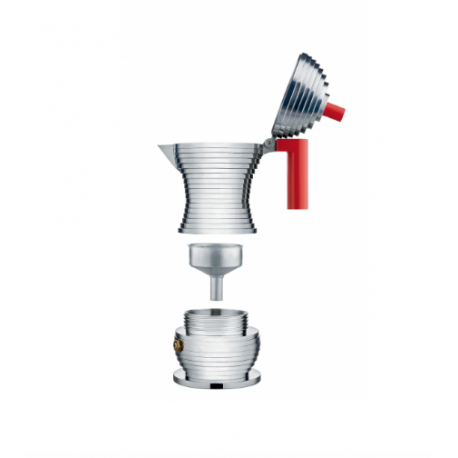 Caffettiera espresso Pulcina Alessi 3 tazze rossa