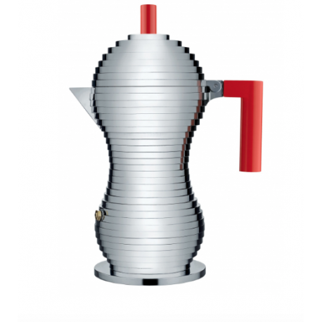 Caffettiera espresso Pulcina Alessi 3 tazze rossa fondo magnetico