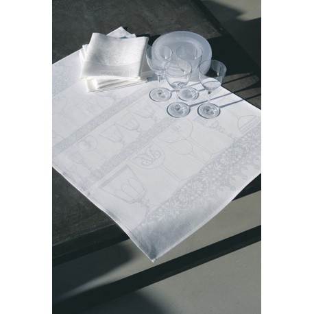 Strofinaccio puro lino Le Jacquard Francais Cristal - blanc