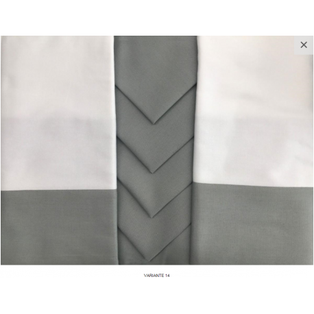 Tovaglia rettangolare Piazza Pitti Firenze Giada con 6 tovaglioli - bianco-grigio