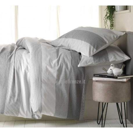 Copripiumino matrimoniale con 2 federe Jolie Firenze collezione Oslo - grigio