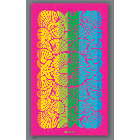 Telo mare spugna Carrara Palm Beach fuxia 95x180 cm