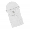 Accappatoio nido d'ape Ultraleggero Somma con cappuccio bianco