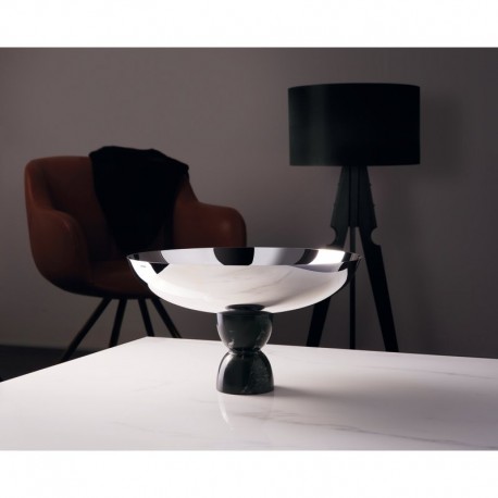 Cup whit foot Madame Sambonet black and steel cm 26
