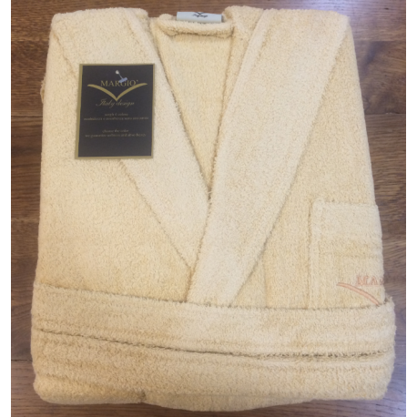 Accappatoio tinta unita con cappuccio Margiò nocciola