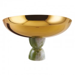 Coppa con piede Madame Sambonet verde oro cm 20.5