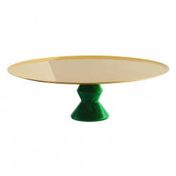 Coppa con piede Madame Sambonet verde oro cm 20.5