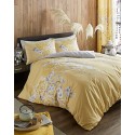 Duvet cover 1 and a half Yellow Oriental flower Catherine Lansfiled with two pillowcases