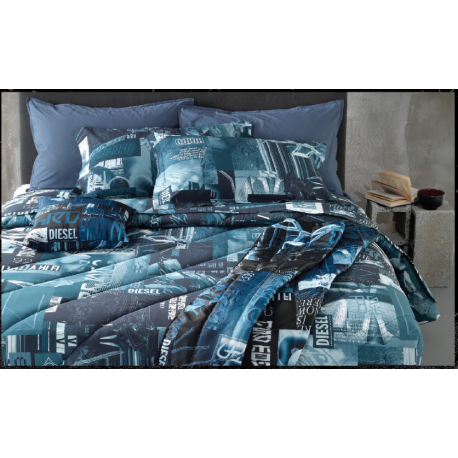 Blue Nippon double duvet cover Diesel with pillowcases 255x255 cm