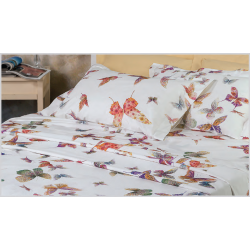 Mirabello butterfly completo lenzuola matrimoniale bianco