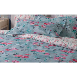 Copripiumino Mirabello Monet parure coprupiumino matrimoniale azzurro con due federe