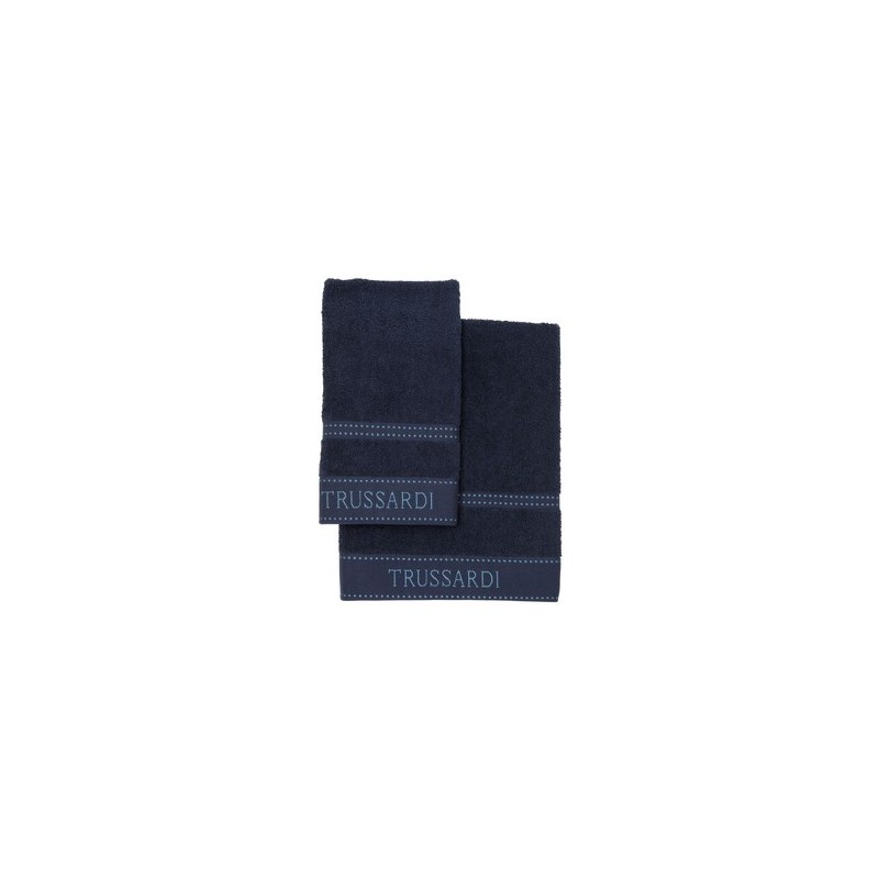 Coppia asciugamani Trussardi Ribbon - Blu
