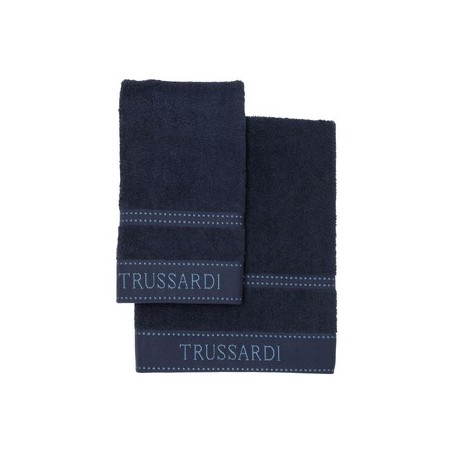 Coppia asciugamani Trussardi Ribbon - Blu