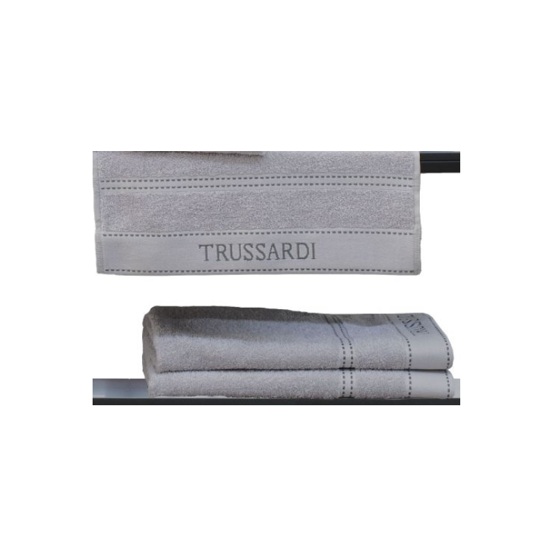 Telo bagno Trussardi Ribbon 100x150 cm - grigio perla