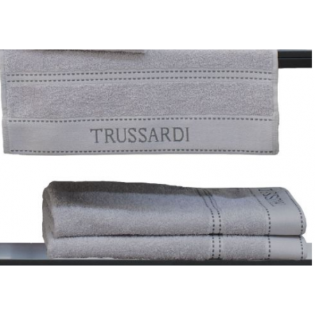Telo bagno Trussardi Ribbon 100x150 cm - grigio perla