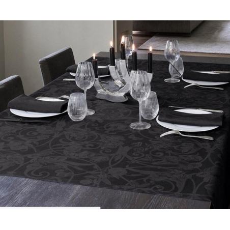 Le Jacquard Francais tovaglia puro lino Tivoli colore onyx Le Jacquard Francais tovaglia puro lino Tivoli colore onyx