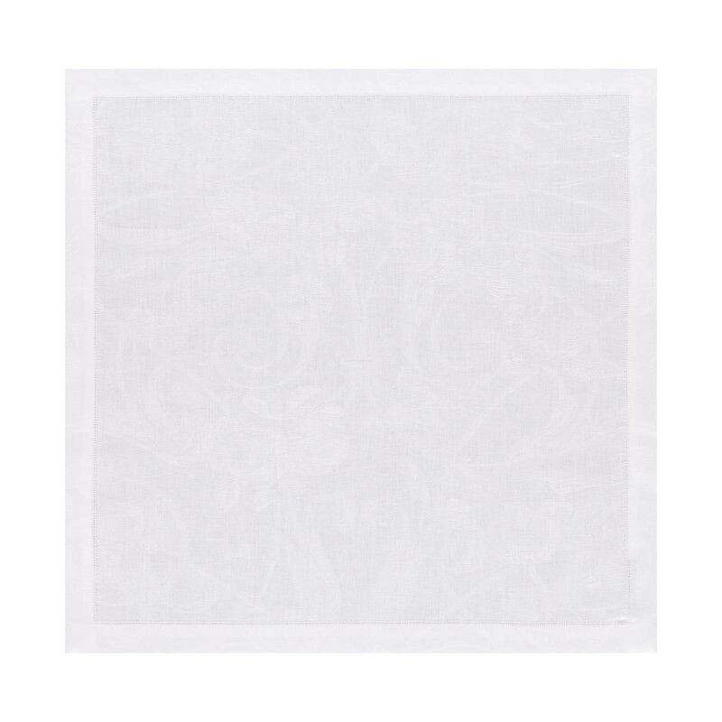 Le Jacquard Francais tovagliolo Tivoli puro lino 50x50 cm - blanc