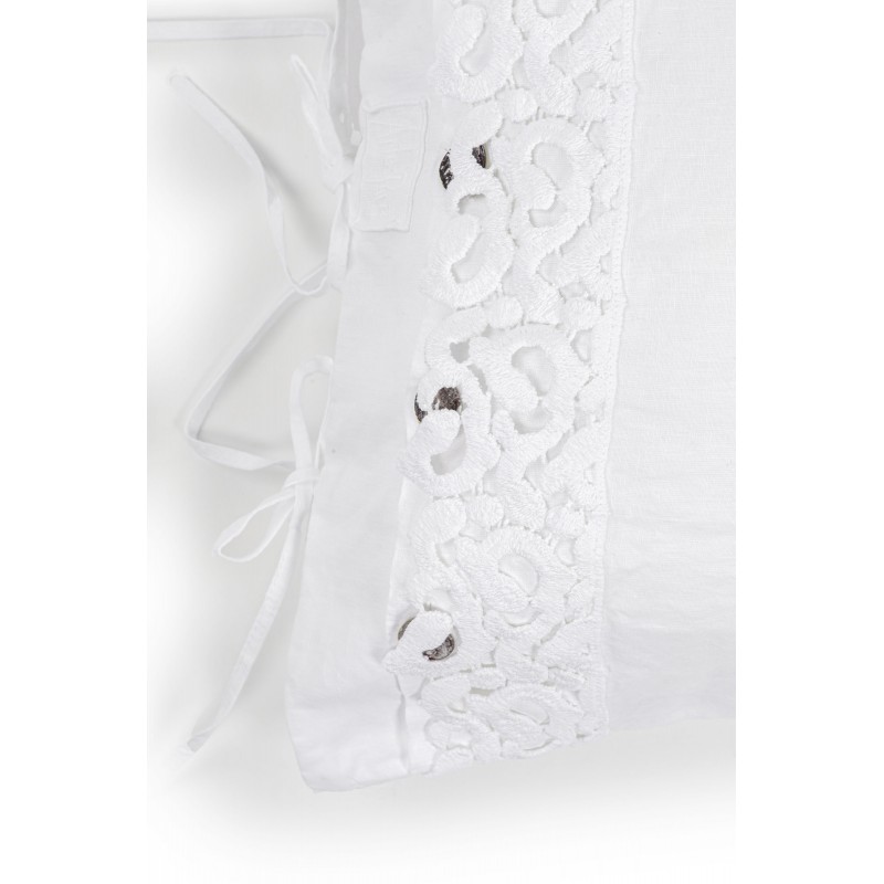 Arte Pura federa puro lino con pizzo poema 50x80 cm - bianco
