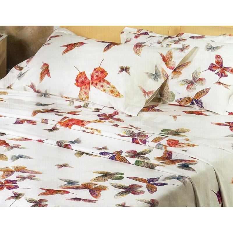 Copriletto matrimoniale Mirabello Butterfly 270x260 cm - bianco