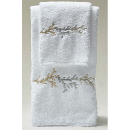Set spugna 2 pezzi Mastro Raphael coralli ricamo oro argento Set spugna 2 pezzi Mastro Raphael coralli ricamo oro argento
