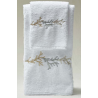 Set spugna 2 pezzi Mastro Raphael coralli ricamo oro argento Set spugna 2 pezzi Mastro Raphael coralli ricamo oro argento