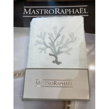 Mastro Raphael set spugna 2 pezzi Coralli melange bianco ricamo grigio Mastro Raphael set spugna 2 pezzi Coralli melange bianco ricamo grigio