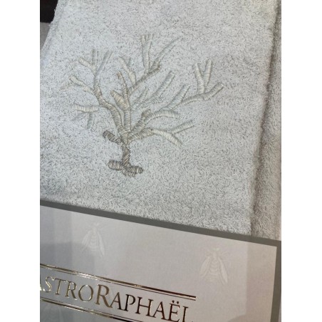 Mastro Raphael set spugna 2 pezzi Coralli melange grigio - ricamo beige Mastro Raphael set spugna 2 pezzi Coralli melange grigio - ricamo beige