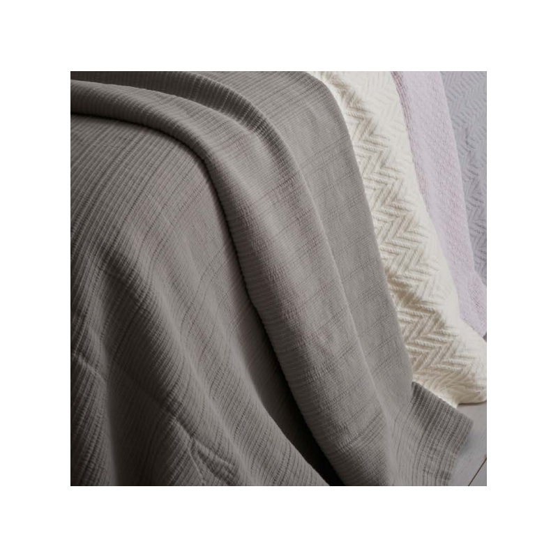 Copriletto matrimoniale Mastro Raphael Midsummer Righe cm 260x260 - grigio medio