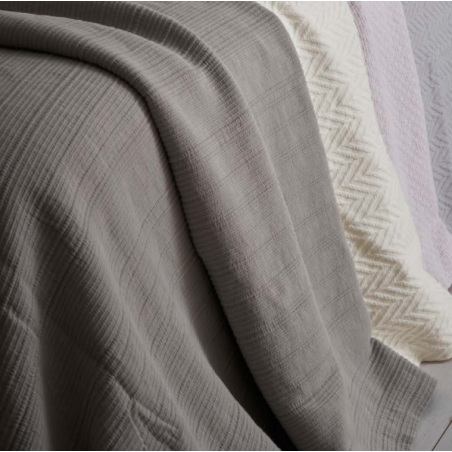 Copriletto matrimoniale Mastro Raphael Midsummer Righe cm 260x260 - grigio medio Copriletto matrimoniale Mastro Raphael Midsummer Righe cm 260x260 - grigio medio
