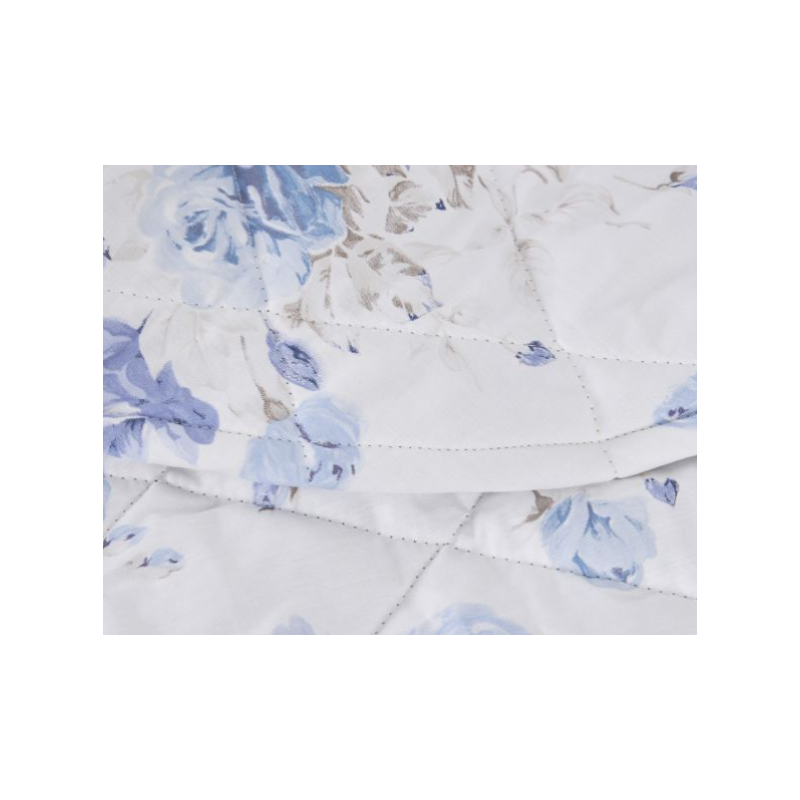 Copriletto trapuntato Bellora Bouquet in percalle di cotone 270x260 cm - blu