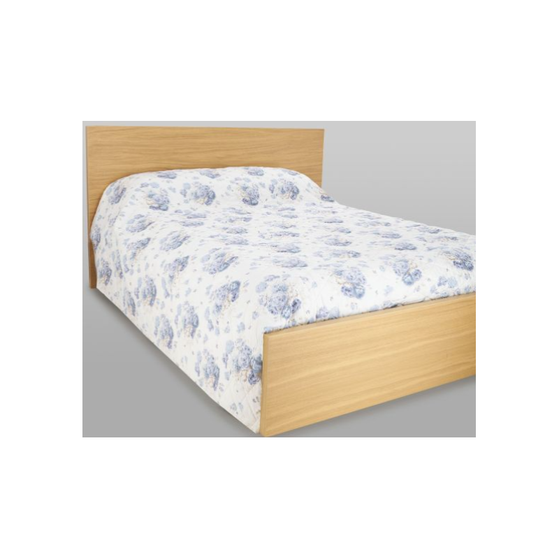 Copriletto trapuntato Bellora Bouquet in percalle di cotone 270x260 cm - blu