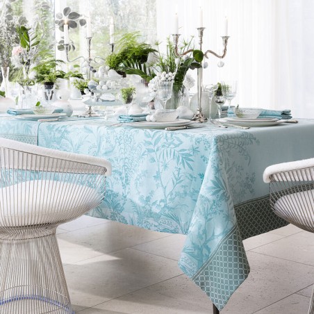Tovaglia Le Jacquard Francais Jardin d'eden puro cotone colore cascade Tovaglia Le Jacquard Francais Jardin d'eden puro cotone colore cascade
