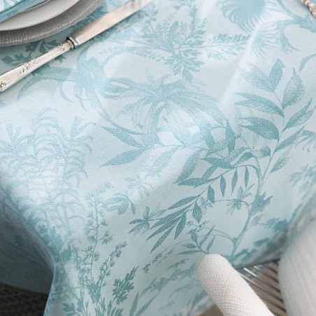 Tovaglia Le Jacquard Francais Jardin d'eden puro cotone colore cascade Tovaglia Le Jacquard Francais Jardin d'eden puro cotone colore cascade