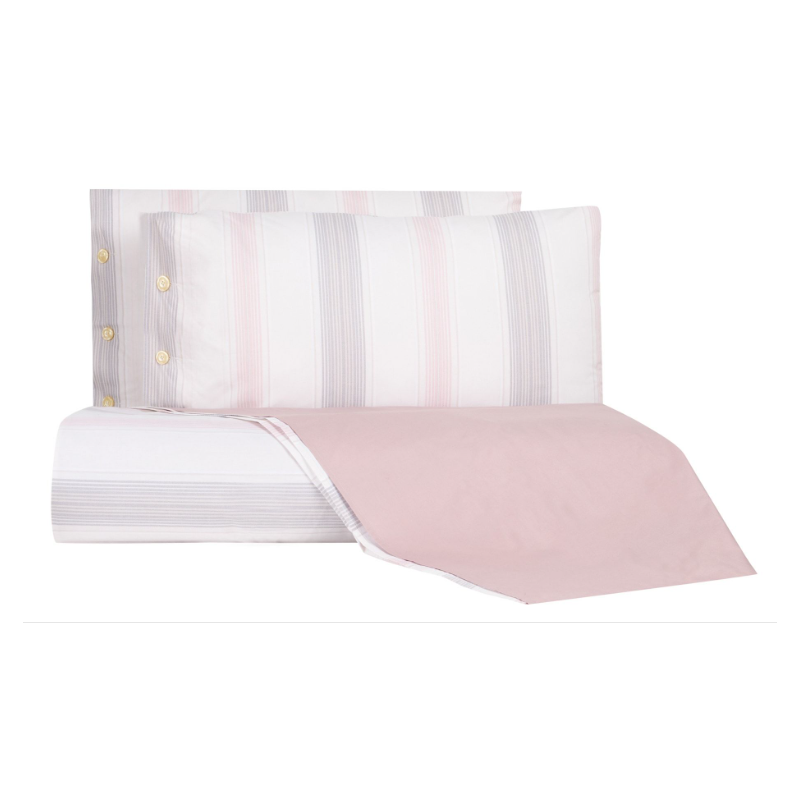 Bellora copripiumino matrimoniale Regimental rosa con 2 federe