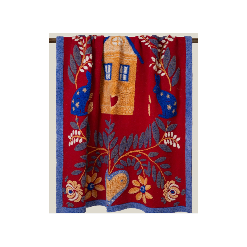 Coperta decor Frati in lana cotta cm 150x190 The rabbit home