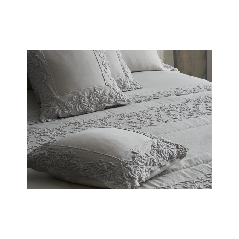 Mastro Raphael quilt Dune Merveille matrimoniale ricamato 2 fasce  - grigio perla