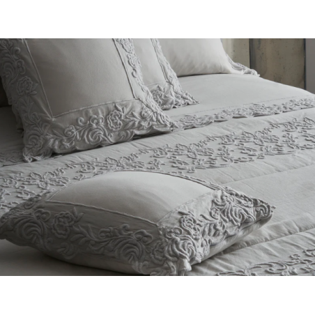 Mastro Raphael quilt Dune Merveille matrimoniale ricamato 2 fasce - grigio perla Mastro Raphael quilt Dune Merveille matrimoniale ricamato 2 fasce - grigio perla