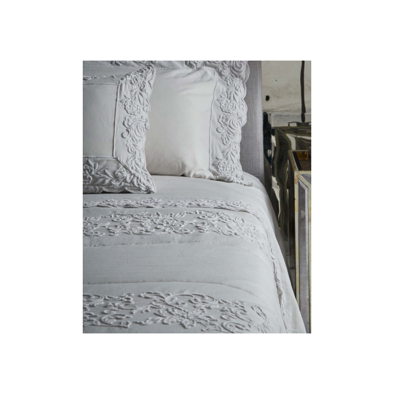 Mastro Raphael quilt Dune Merveille matrimoniale ricamato 2 fasce - grigio perla